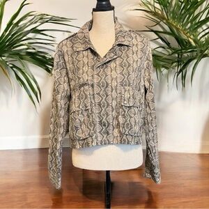 BLANKNYC Snakeskin Print Moto Jacket - Medium